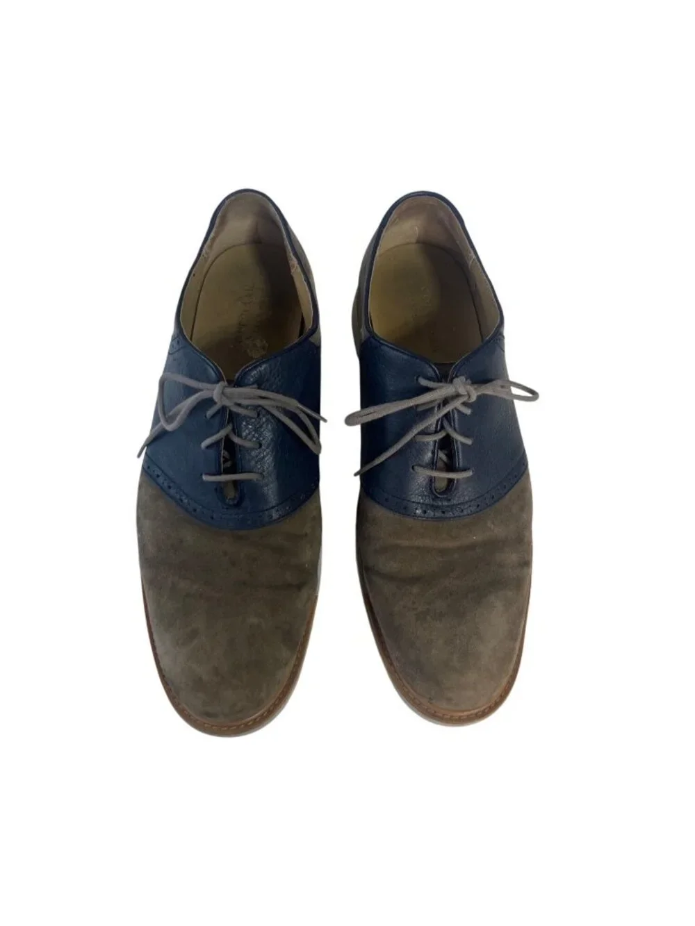 Cole Haan Grand.OS Two Tone Suede Leather Oxfords Shoes 11.5M Mens Brown Blue